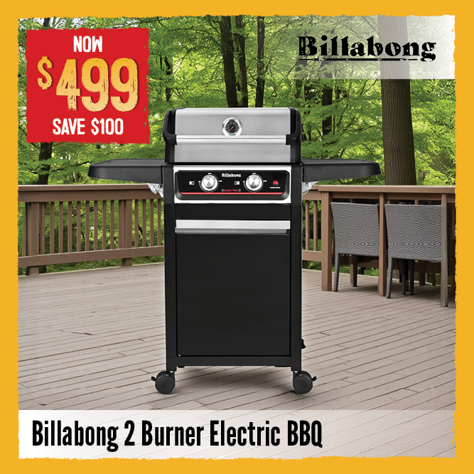 Now $499 Save $100 Billabong 2 Burner Electric BBQ | Shop Now
